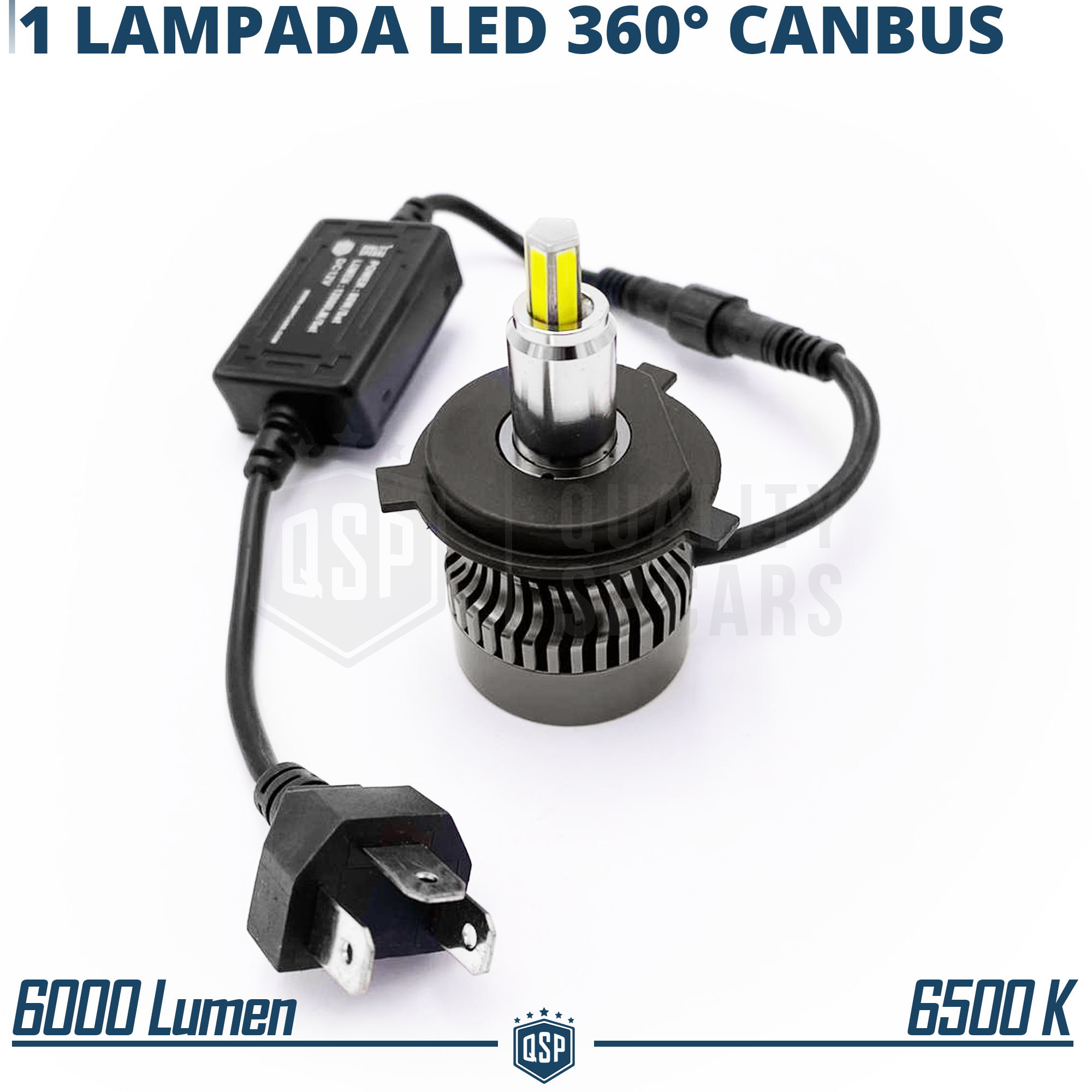1 Lampadina FULL LED H7 per LENTICOLARE | Luce Potente 360° 6000 Lumen |  Conversione da ALOGENA H7 in LED | CANbus Plug & Play