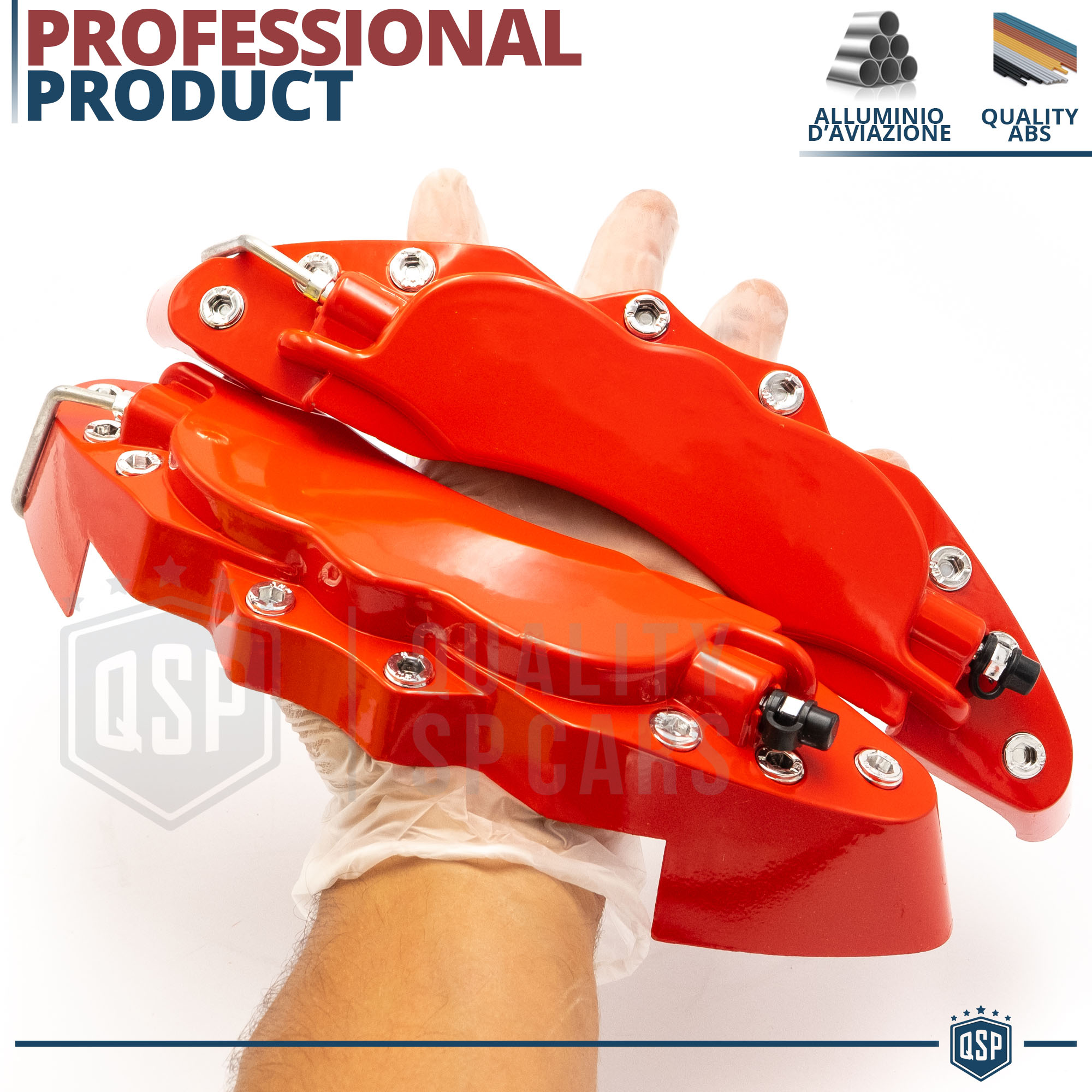 Copri Pinza Freno Rossi - 2 Pezzi, ABS, Universali, Per Auto Anteriore E Posteriore