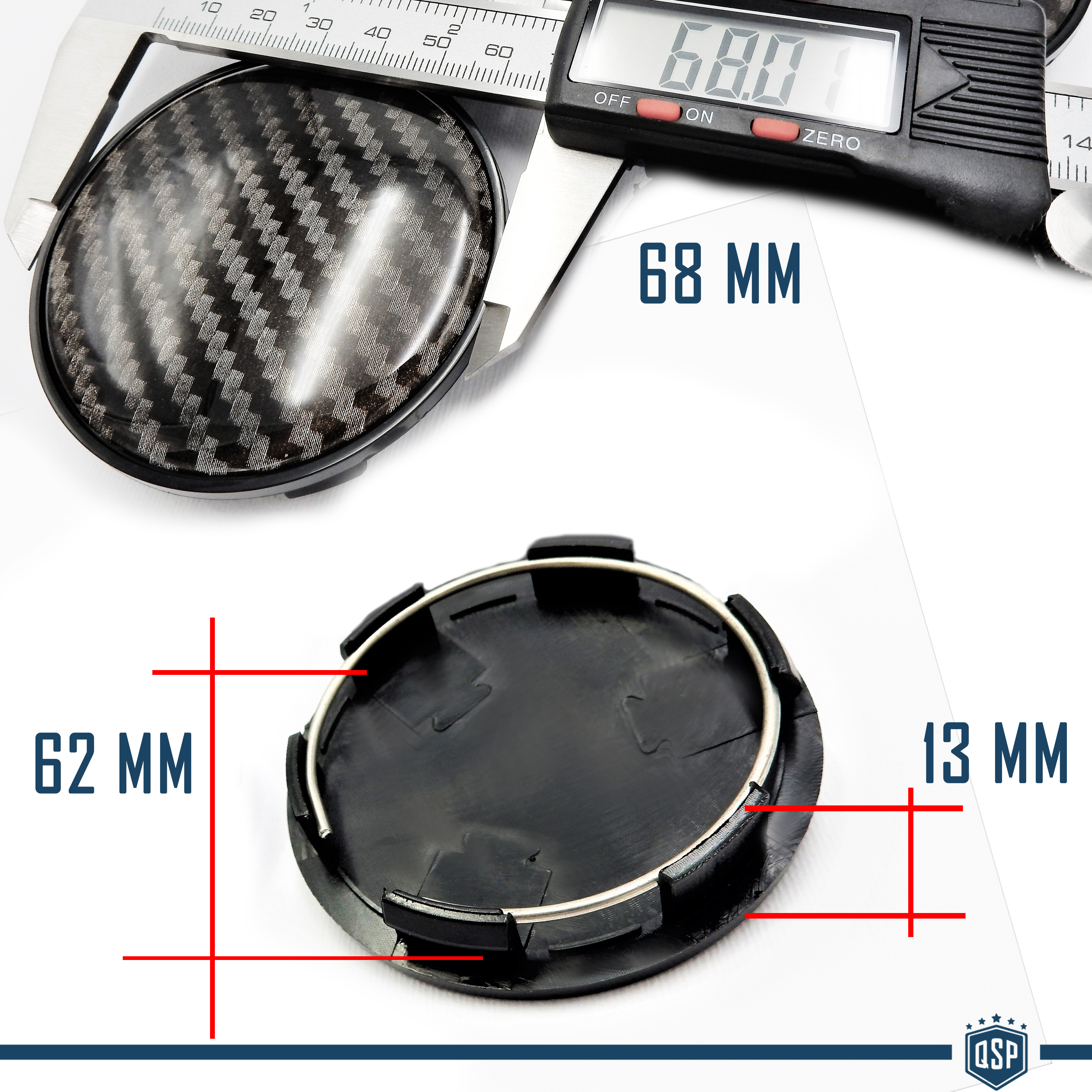 4 Coprimozzi Universali 60mm In ABS - Tappi Cerchioni Auto, Antiusura, Facili Da Installare