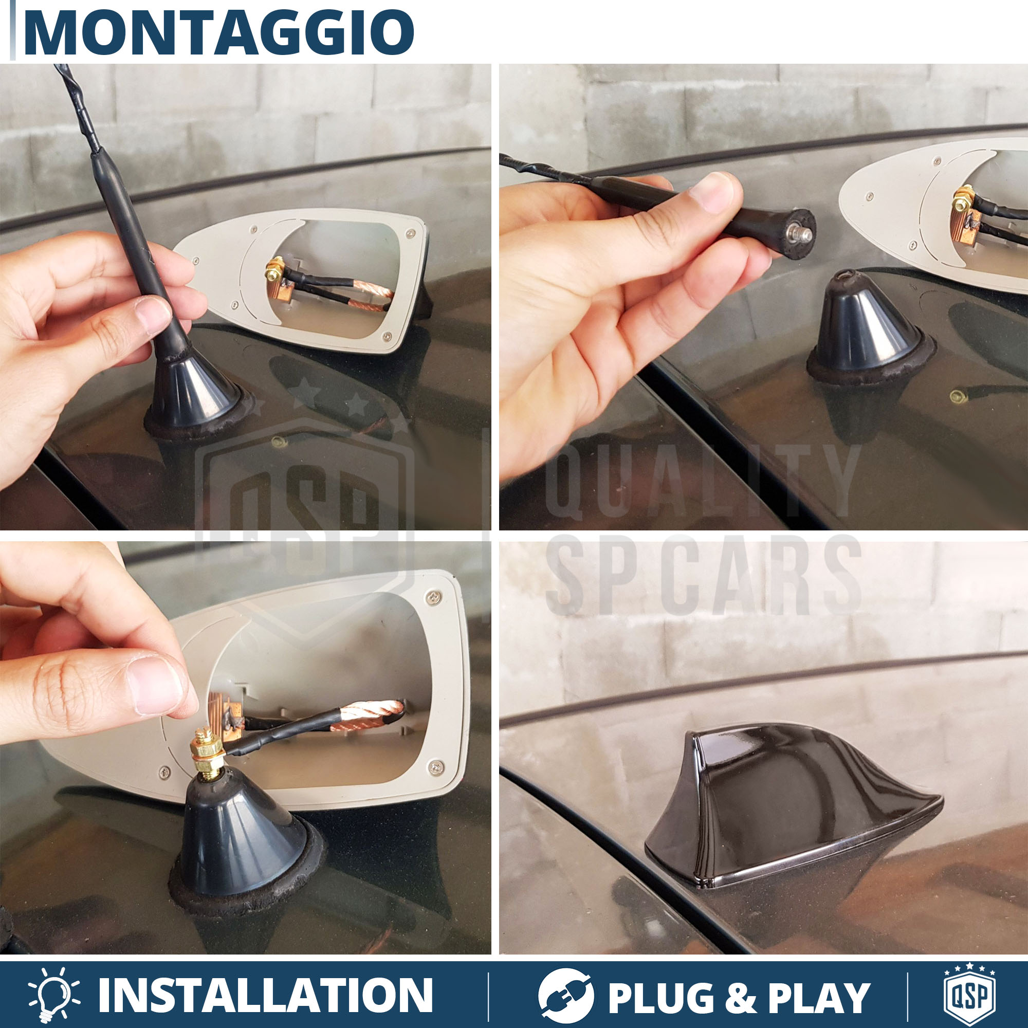 Auto Antenna Pinna Di Squalo Per Fiat Freemont Doblo 695 FCC4 Road Trip, Antenne Segnale Radio Tetto Esterno Auto Accessori,Black - Foto 4