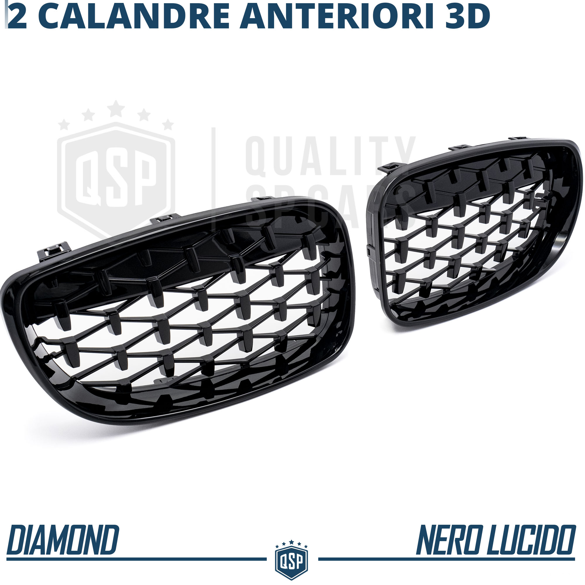 Griglia Radiatore Griglia A Doppio Rene, Doppia Stecca Singola, Nera - Foto 12