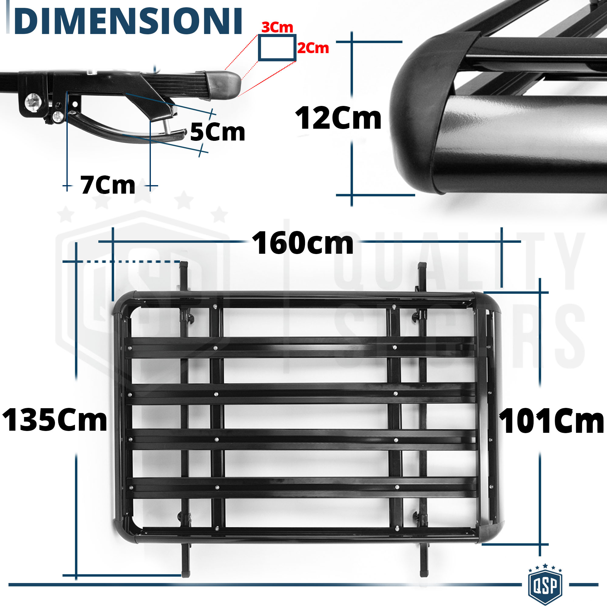 Portapacchi Per Auto RC Con Luci LED, Accessorio Bagagliaio Per Tetto, Modellismo Assial, HSP, HPI, Ferro, 110x108x40mm