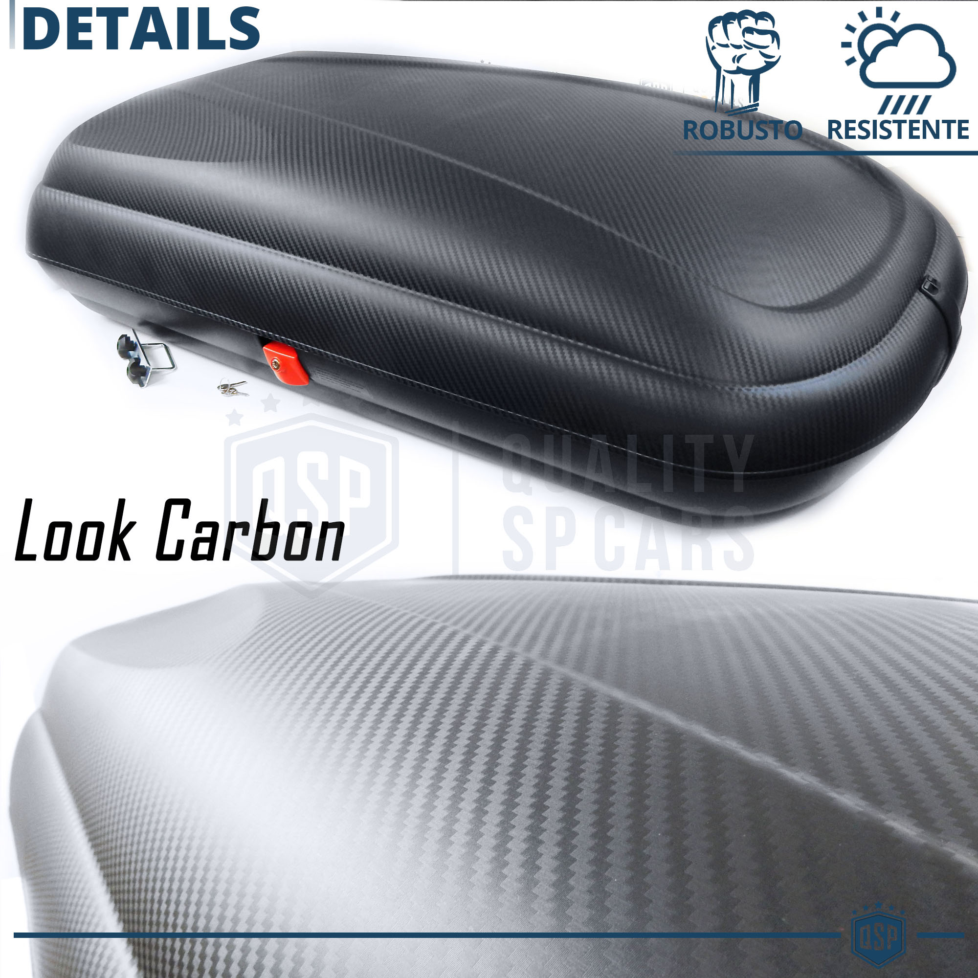 Box da tetto VDPBA320, 320 litri, effetto carbonio, con serratura e barre portapacchi Sherman, compatibile con Mazda 5 05-08