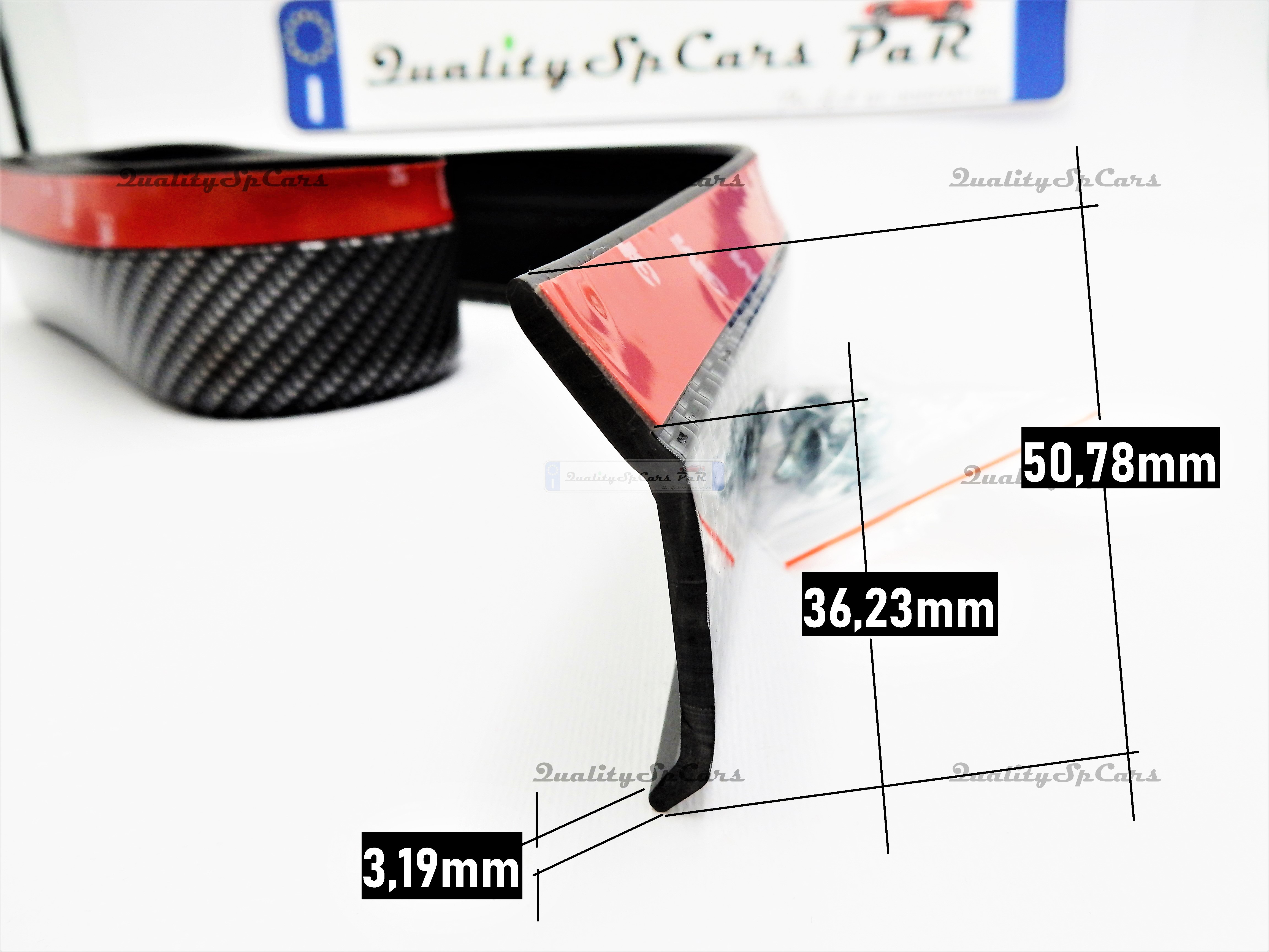 Spoiler Posteriore In Gomma Per Auto - Adesivo, Universale, Effetto Fibra Di Carbonio - Foto 3