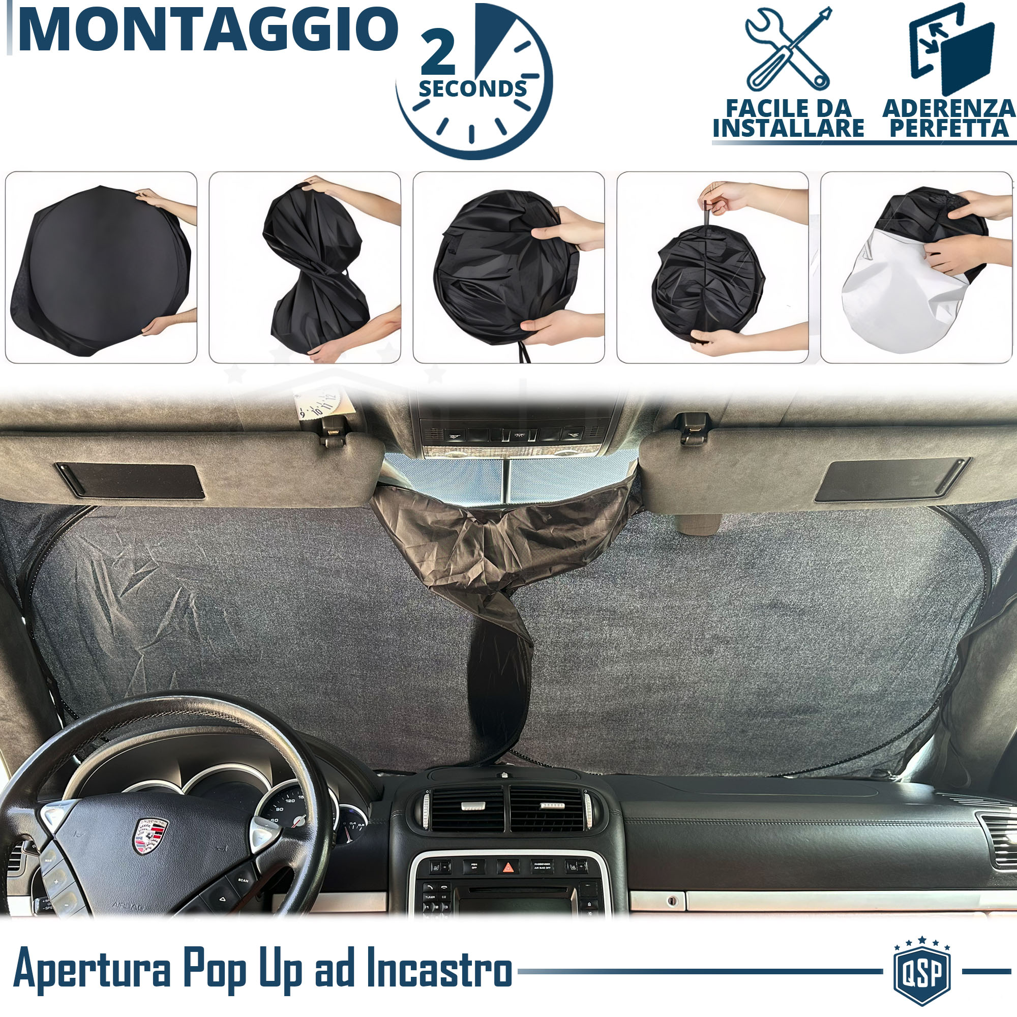 Parasole Parabrezza Su Misura Per Hyundai Getz (2002-2009) | Protezione Solare Interna Pieghevole Anti UV