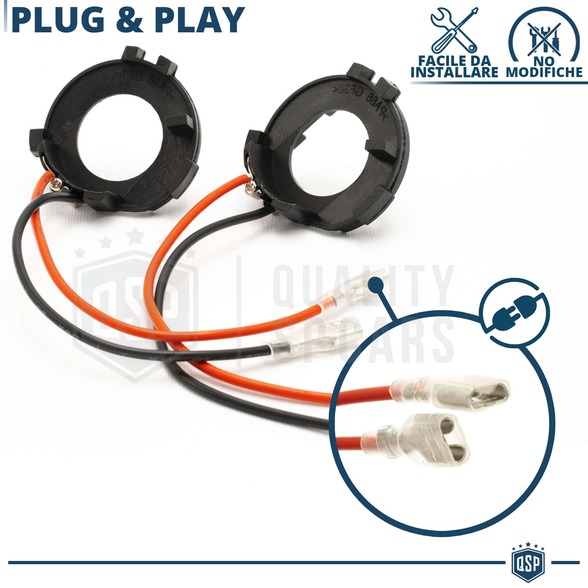 Adattatore H7 Led Per Golf 6/7, Tiguan, Touran - Portalampada Nero, 2 Pezzi, Numero 5K0941109 - Foto 11